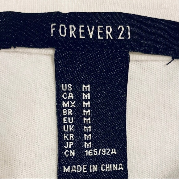 Forever 21 White BECAUSE ITS NEVER TO LATE Tee New - Picture 14 of 15
